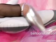 Grey Inflatable Dolphin Ridden By Sexy Megan