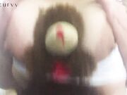 Carly Curvy - Carlycurvy Rubs Teddy Bear All Over Her Big Boobs And Pussy