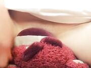 Girl Cums All Over Her Teddy