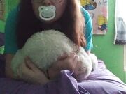 Goddessboo - Little Has Moaning Orgasm While Grinding On Teddy