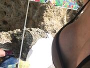 Saraanddave - Public flashing at the beach