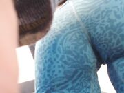 Goddess Green Eyed - Blue Spandex Ass Worship