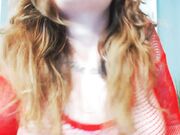 Goddess Green Eyed - Mental Domination Red Fishnet Bodysuit