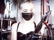 Mistress Euryale - French - Black Latex Glove Fetish JOI