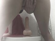 julia-softdome - Round Ass Babe Rides Dildo in Bathroom