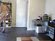 BOB MILGATE CLEANING IN PANTYHOSE AND HEELS