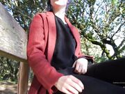 Eevee Frost Exhibitionism in Park - shows off feet and pussy