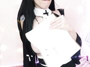 PuppyGirlfriend - Nun Rosary In Pussy Squirt On Bible