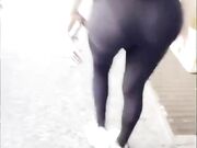 A huge thick ass girl on street voyeur