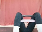 NaughtyNini - Horny Workout, Squirting Through Legging