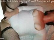 Sexy wife in lingerie gets fucked by BBC while sucking hubby