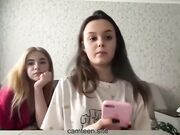 Two amateur cute teens shows off
