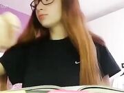 Busty cute slim teen shows her tits webcam