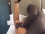 Husband friend bangs hot blonde wife from behind