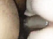 Cuckold White lady creaming while sucking Black Cock