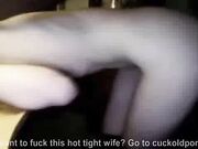 Sexy wife gets creampie from large BBC dick