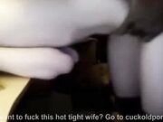 Sexy wife gets creampie from large BBC dick