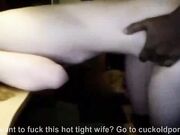 Sexy wife gets creampie from large BBC dick