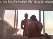 Interracial white wife likes her creamy pussy with a BBC