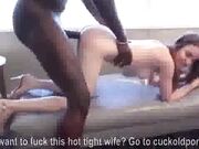 Amateur slut wife enjoying a huge black cock