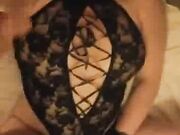 White Slut in Fishnets Loves Being a Black Man's Pet BBC