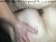 Interracial threesome with one screaming slut and two BBCs