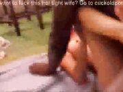 Cheating housewife DP fucked in threeway