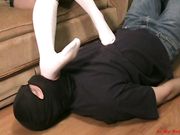 Kitty Socked FootStool1 - At My Neighbors Feet