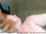 Brunette BBW taking thick BBC ballsdeep and sucking hubby