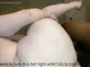 Brunette BBW taking thick BBC ballsdeep and sucking hubby