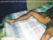 Cuckold White lady creaming while sucking Black Cock