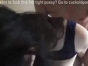 creamy pussy slut wife dirty talks while stuffing her pussy