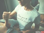 Natali Fiction - Handjob and Big Cumshot in Mouth