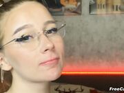 Slutty Babe with Glasses Takes Huge Cock and Tastes His Cum