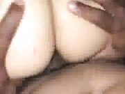 Curvy blonde Liisa sucking a stiff black cock