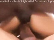 Young Sexy Ebony gets creamy on BBC doggystyle