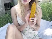 Livinia - Country Girl Plays with Corn