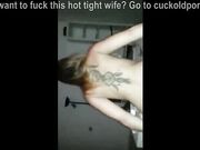 BBC Creampies Wife's Shaved Pussy While Cuckold Films