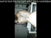 BBC Creampies Wife's Shaved Pussy While Cuckold Films