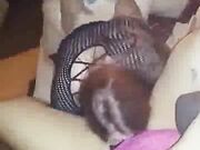 Horny amateur milf fucks BBC in her house