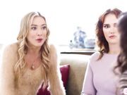 Teen and stepmom facesitting babysitter