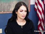 High class housewife gags on dick in lingerie