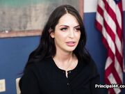 High class housewife gags on dick in lingerie