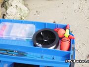 Beach pick up leads to hot ebony pussy fuck