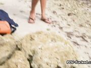 Beach pick up leads to hot ebony pussy fuck