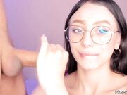Nerdy Teen Gets Her Mouth Stuffed with Hard Dick