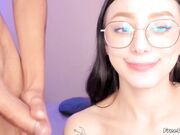 Nerdy Teen Gets Her Mouth Stuffed with Hard Dick