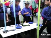 Surprise gangbang party at the security office