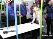 Surprise gangbang party at the security office