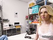 Sexy freckled petite suspect caught and fucked